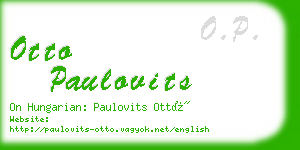 otto paulovits business card